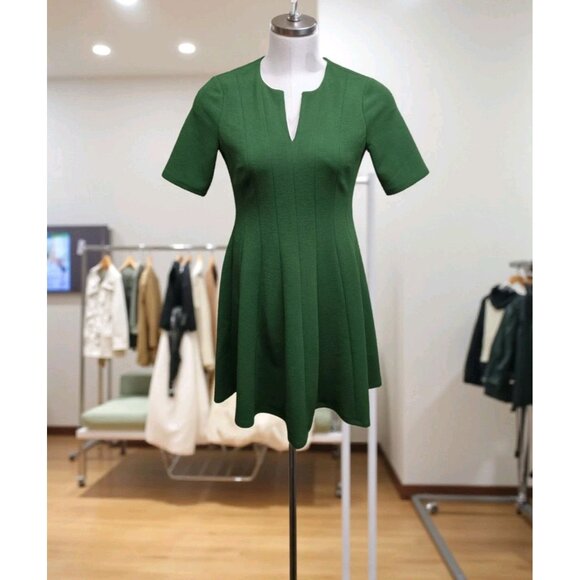 Maggy London Womens Size 4 Forest Green Fit And Flare Dress Corpcore Workwear - Picture 1 of 6